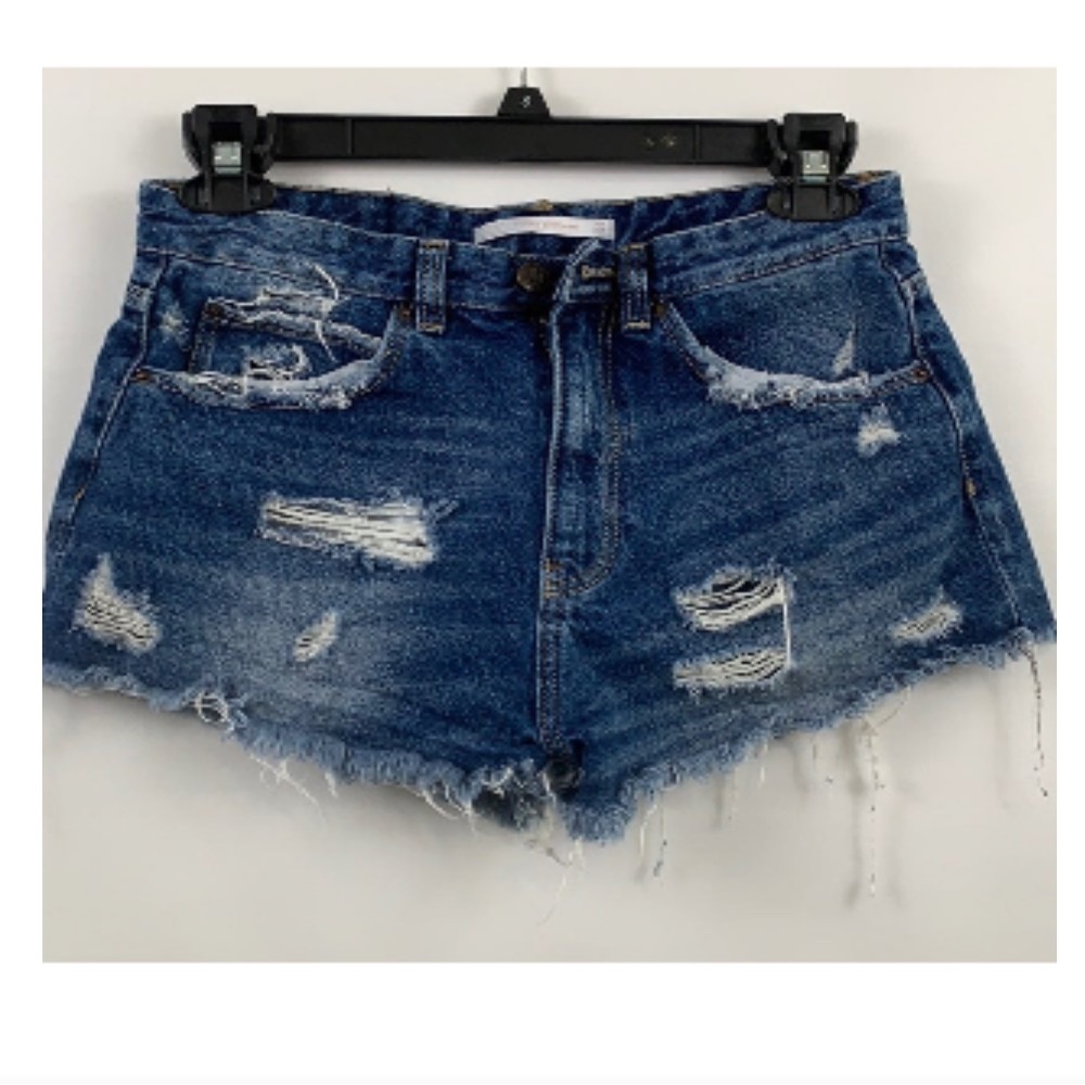 Zara Dark Blue ripped shorts